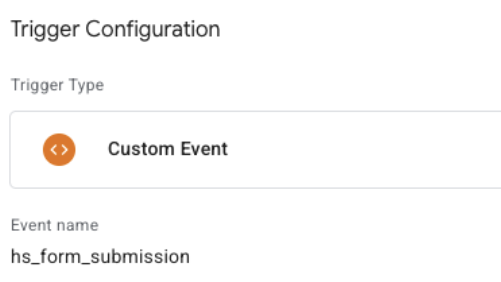 Trigger Config for Custom Event