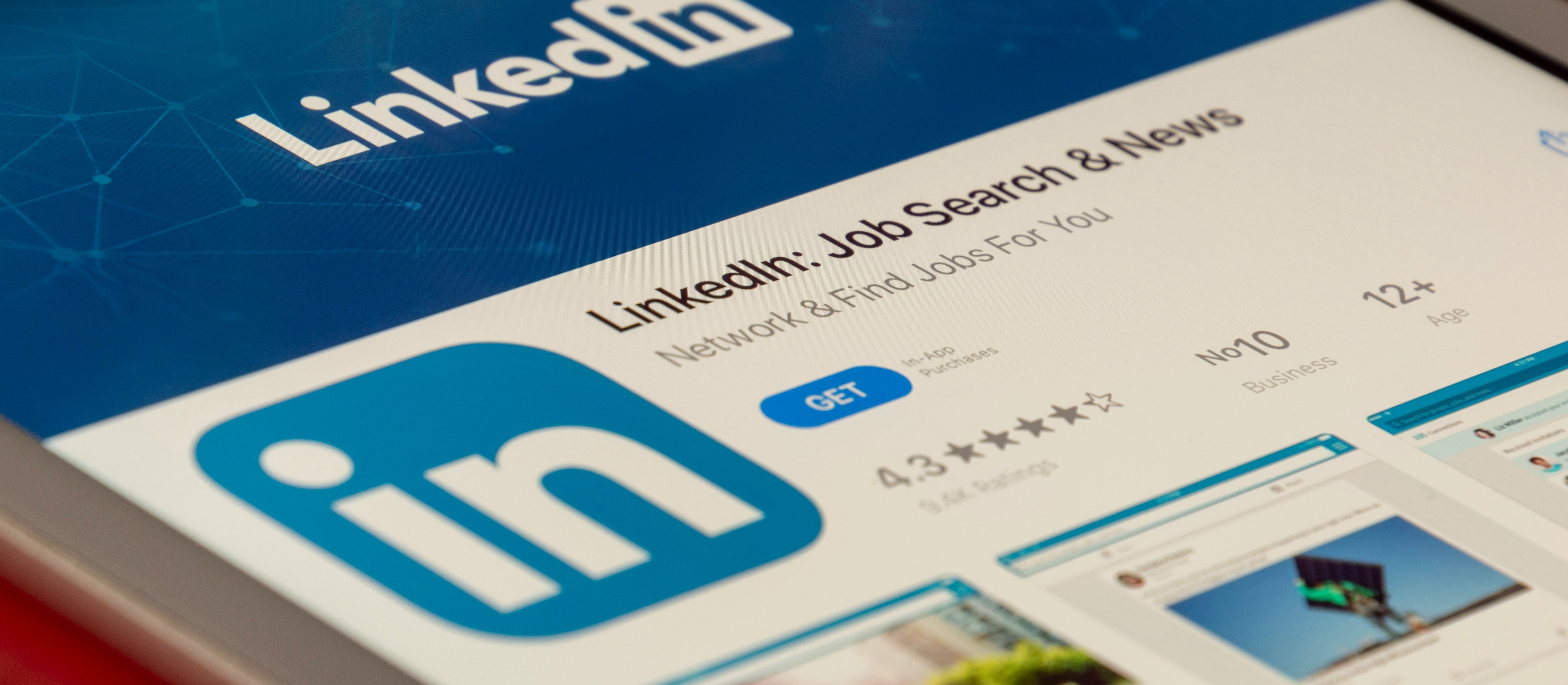 Linkedin ads on a mobile screen